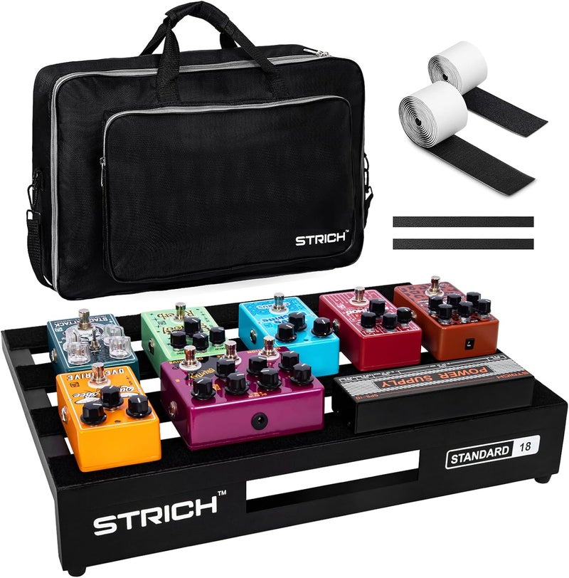 STRICH Guitar Pedal Board Aluminum Alloy 1.98lb Super Light Effect Pedalboard 18'' x 12.5'' with Carry Bag, STANDARD 18 (Angled) - Image 1